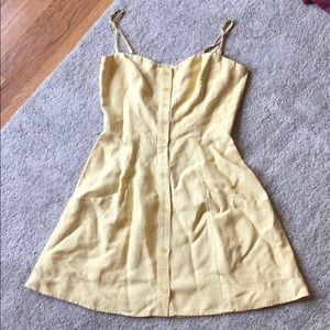 Yellow linen Reformation mini dress